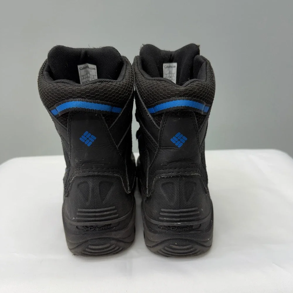 Columbia Black Blue Waterproof Insulated Winter Boots Boys 4 BY1332-010
